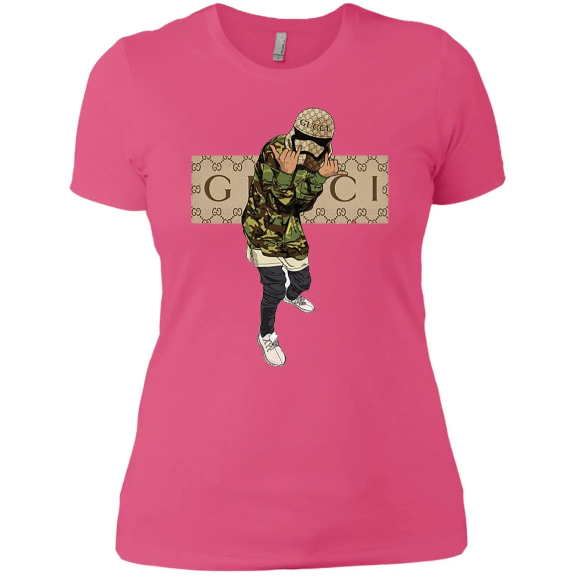 Gucci Gang Hiphop T-shirt Women Cotton T-Shirt