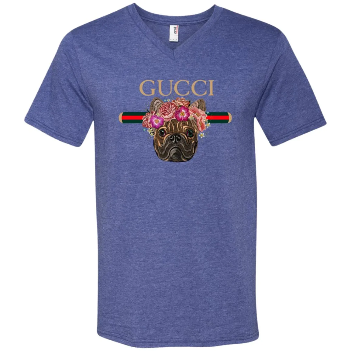 Gucci New Style Bull Dogs T-shirt Men V-Neck T-Shirt