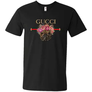 Gucci New Style Bull Dogs T-shirt Men V-Neck T-Shirt