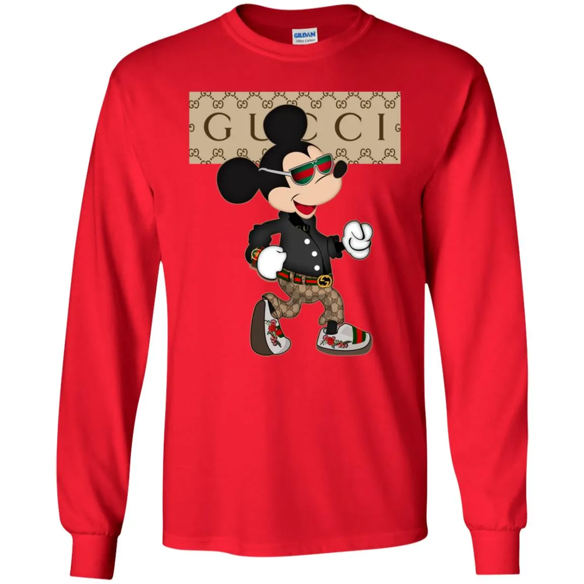 Gucci Shirt Mickey Mouse T-shirt Men Long Sleeve Shirt