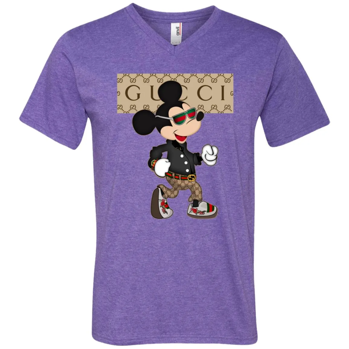 Gucci Shirt Mickey Mouse T-shirt Men V-Neck T-Shirt