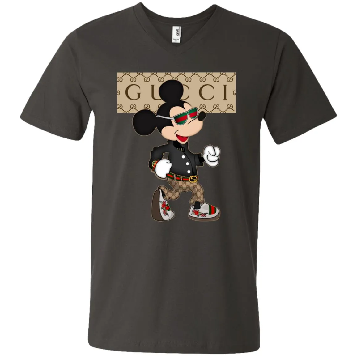 Gucci Shirt Mickey Mouse T-shirt Men V-Neck T-Shirt