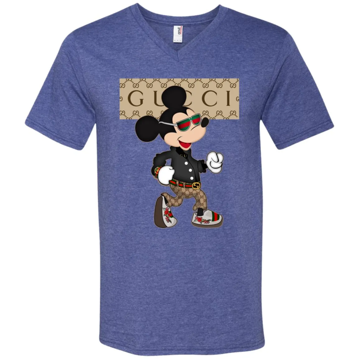 Gucci Shirt Mickey Mouse T-shirt Men V-Neck T-Shirt