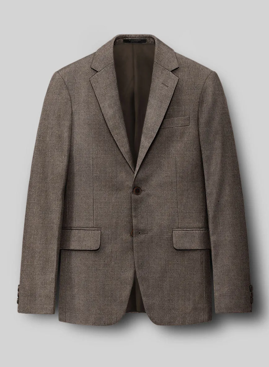 Hardy Minnis Brown Sharkskin Wool Jacket