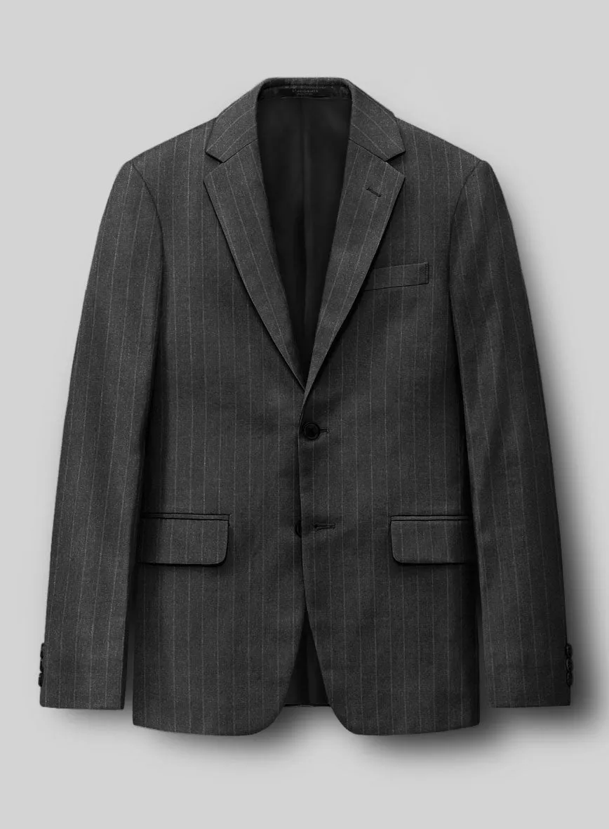 Hardy Minnis Charcoal Pinstripe Wool Jacket