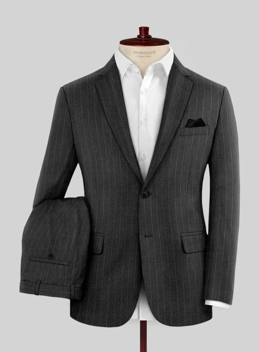 Hardy Minnis Charcoal Pinstripe Wool Suit