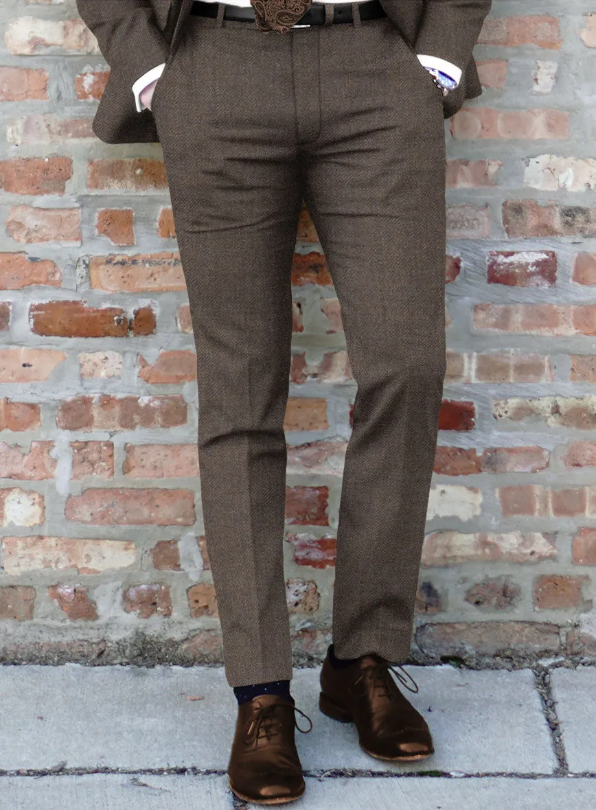 Hardy Minnis Dark Brown Twill Wool Suit