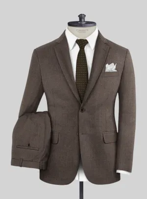 Hardy Minnis Dark Brown Twill Wool Suit