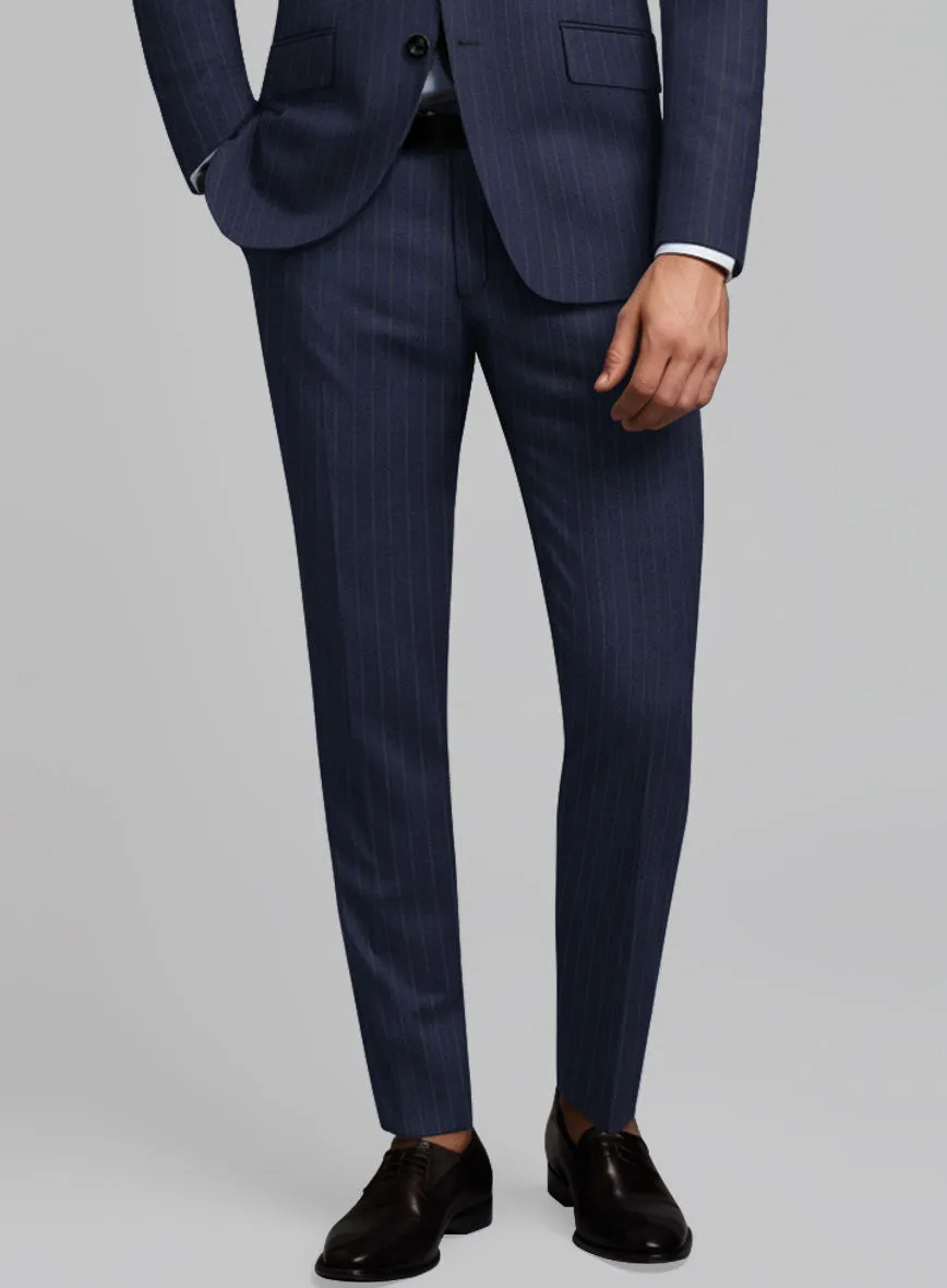 Hardy Minnis Navy Blue Pinstripe Wool Suit