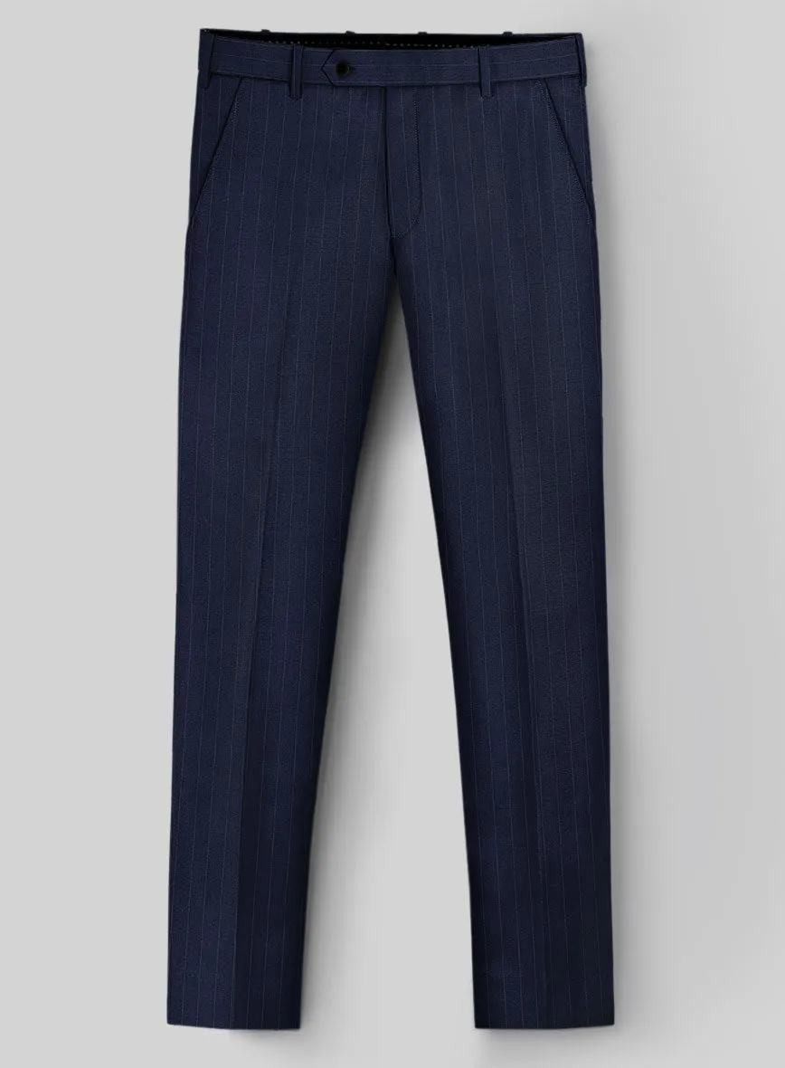 Hardy Minnis Navy Blue Pinstripe Wool Suit