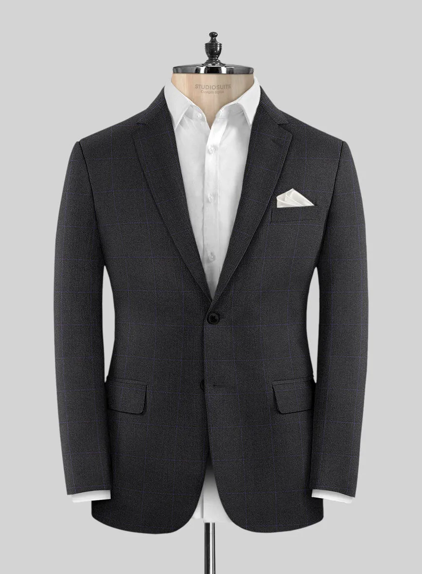 Hardy Minnis Pane Charcoal Wool Suit