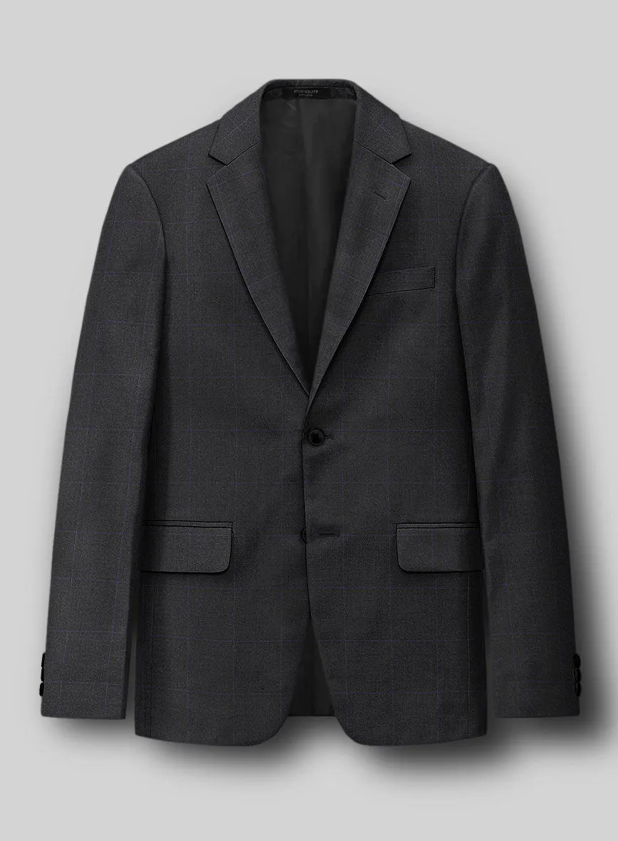 Hardy Minnis Pane Charcoal Wool Suit