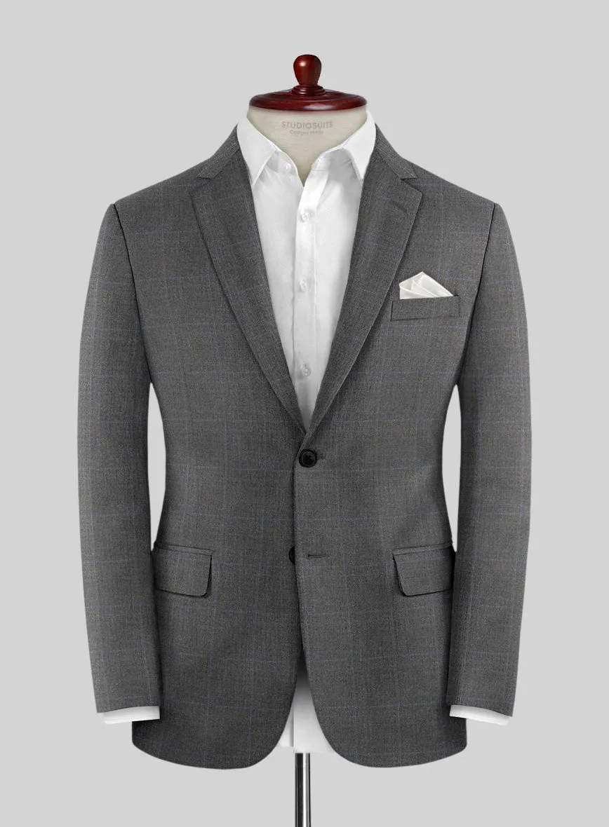 Hardy Minnis Pane Gray Wool Suit