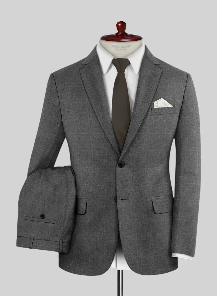 Hardy Minnis Pane Gray Wool Suit