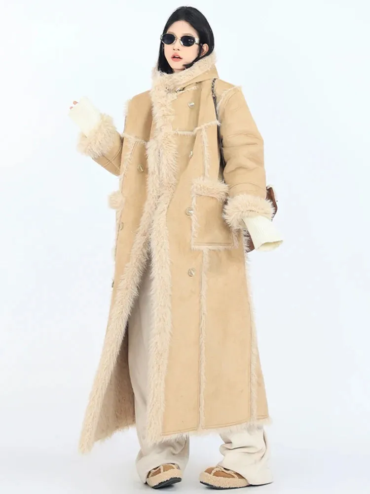 HEYFANCYSTYLE Reversible Elegance Suede Leather Coat