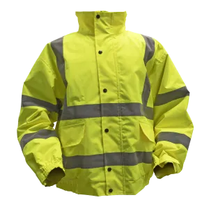 Hi-Vis Yellow Jacket with Quilted Lining & Elasticated Waist - Large