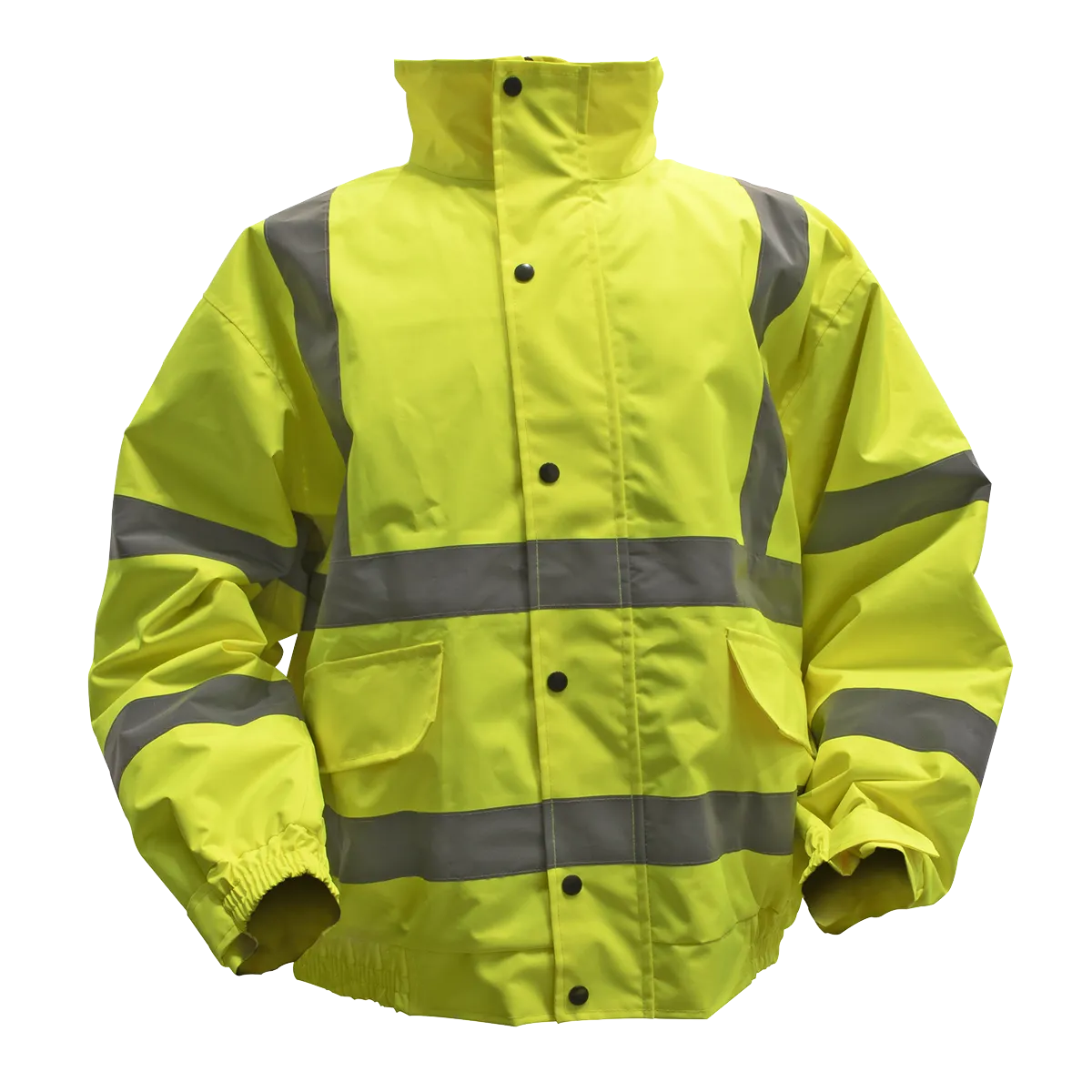 Hi-Vis Yellow Jacket with Quilted Lining & Elasticated Waist - Large