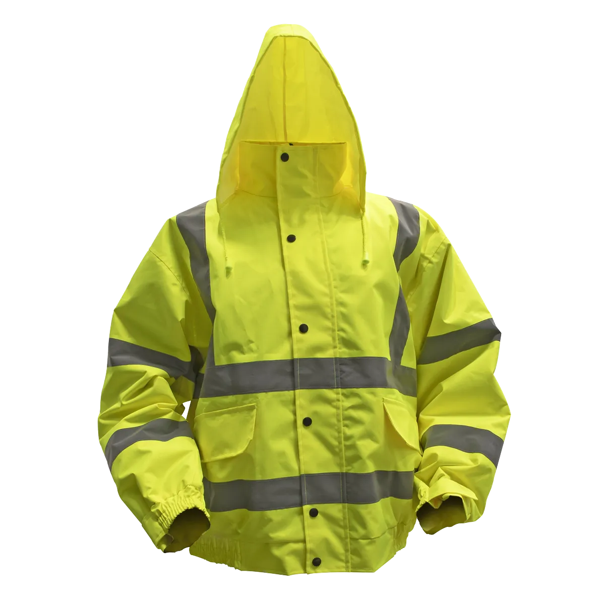 Hi-Vis Yellow Jacket with Quilted Lining & Elasticated Waist - Large