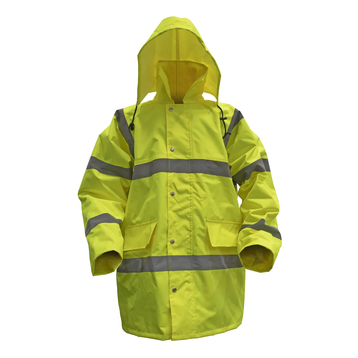 Hi-Vis Yellow Motorway Jacket with Quilted Lining - Large