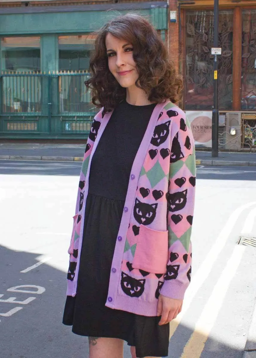 Home of Rainbows - Pastel Kitty Knit Cardigan