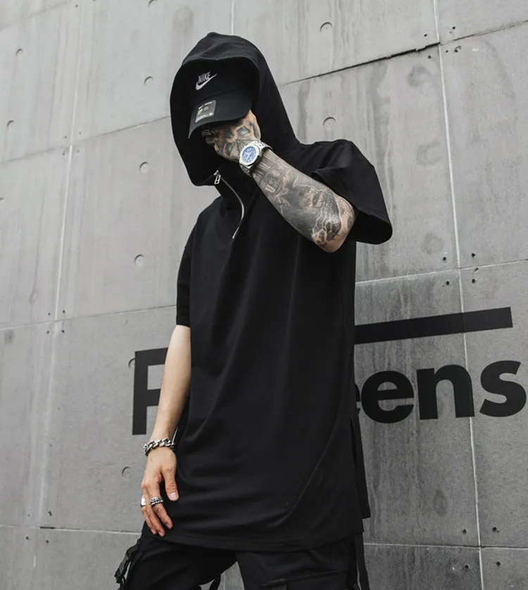 Hooded T-Shirt With Zip