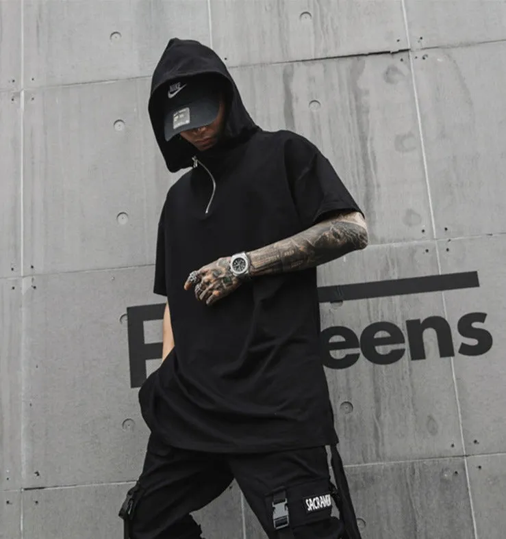 Hooded T-Shirt With Zip