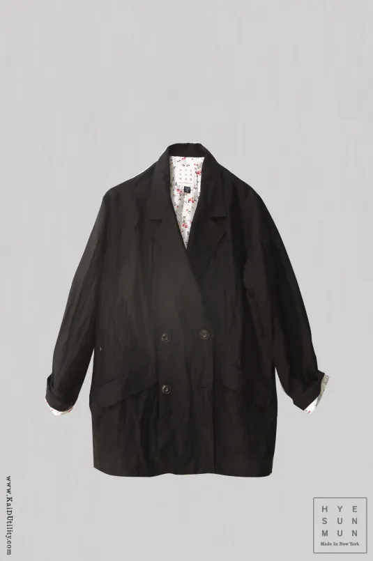 Japanese Linen Blanchett Linen Jacket - Black - S