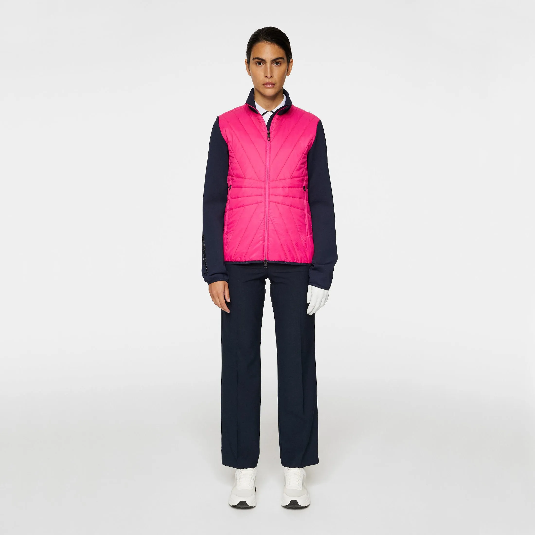 J.Lindeberg Women's Holma Quilt Hybrid Golf Jacket - Pink Peacock