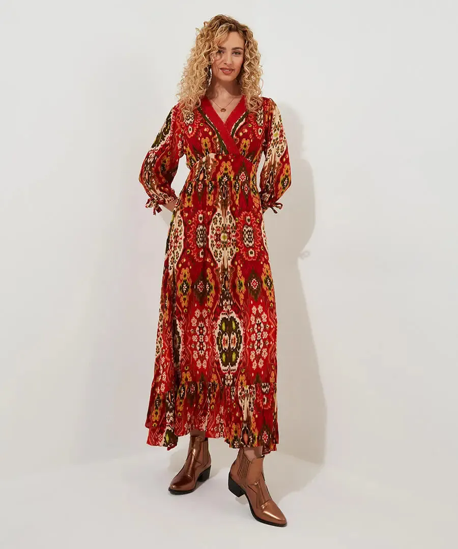 Joe Browns 10 Red Loretta Print Dress