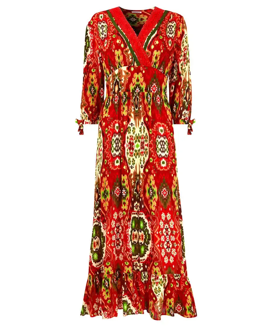 Joe Browns 10 Red Loretta Print Dress