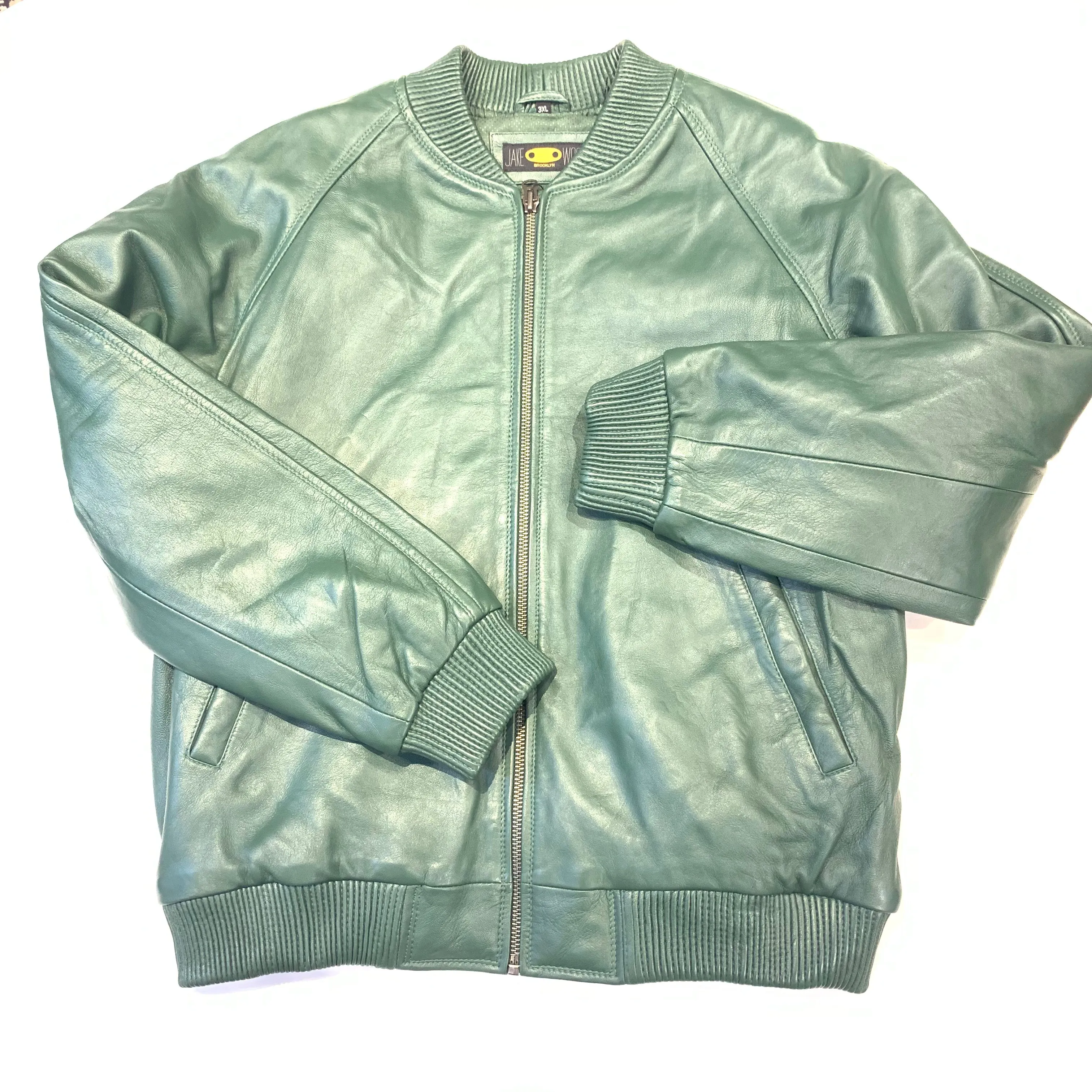 Kashani Men's Forest Green Lambskin Varsity Jacket