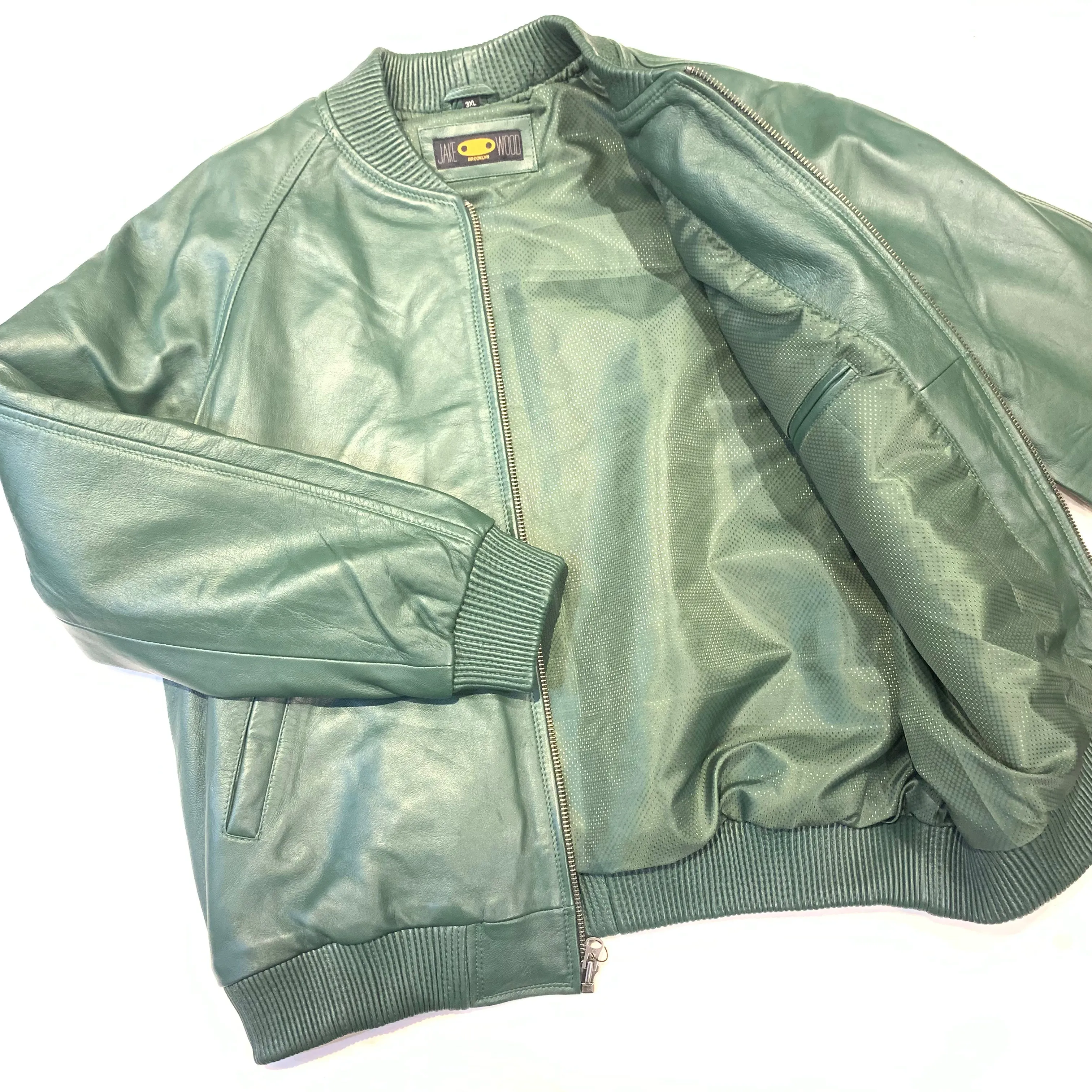 Kashani Men's Forest Green Lambskin Varsity Jacket