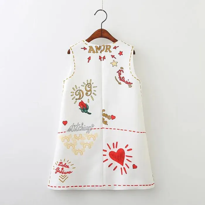 Kids Clothes Baby Girls Dress Newest European And American Style Spring Autumn Sundress Letter Heart Printed For Children Girls Outfits