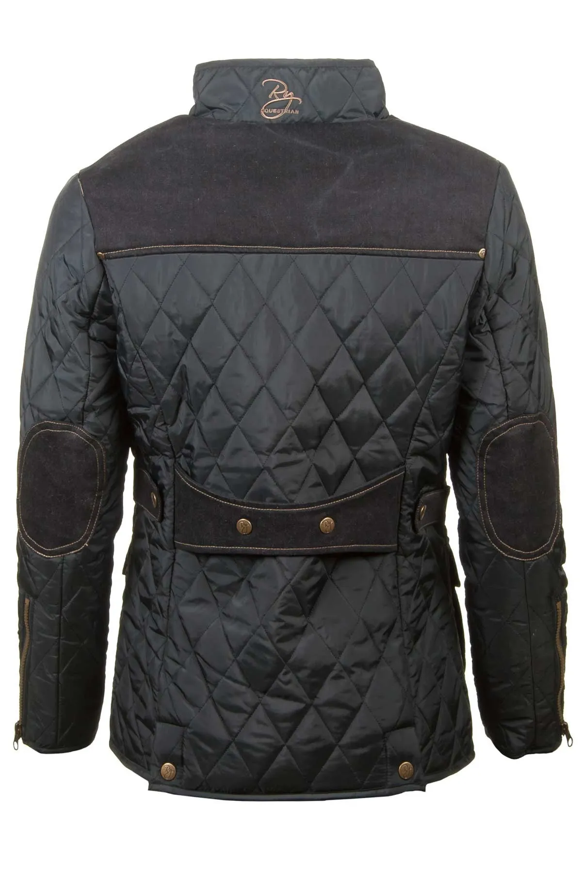 Ladies Denim Trim Quilted Jacket - Biker Babe