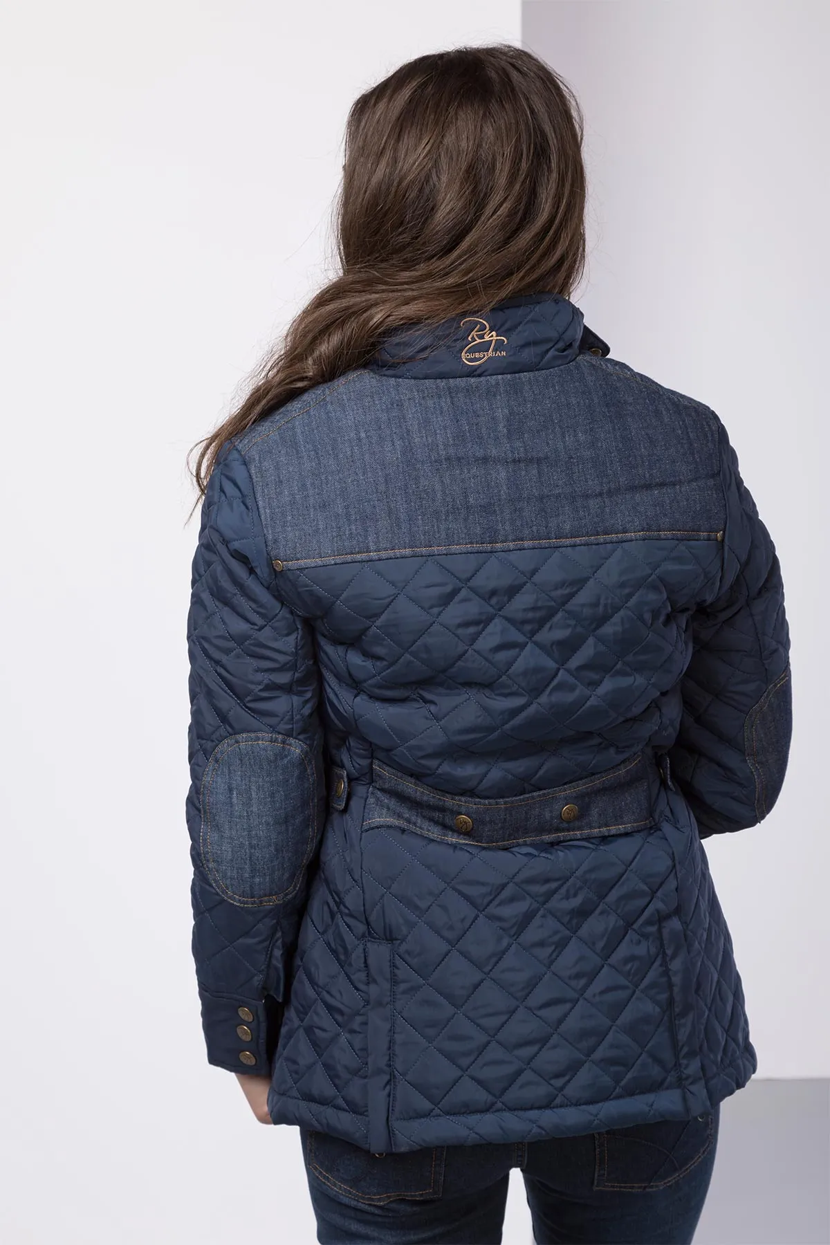 Ladies Denim Trim Quilted Jacket