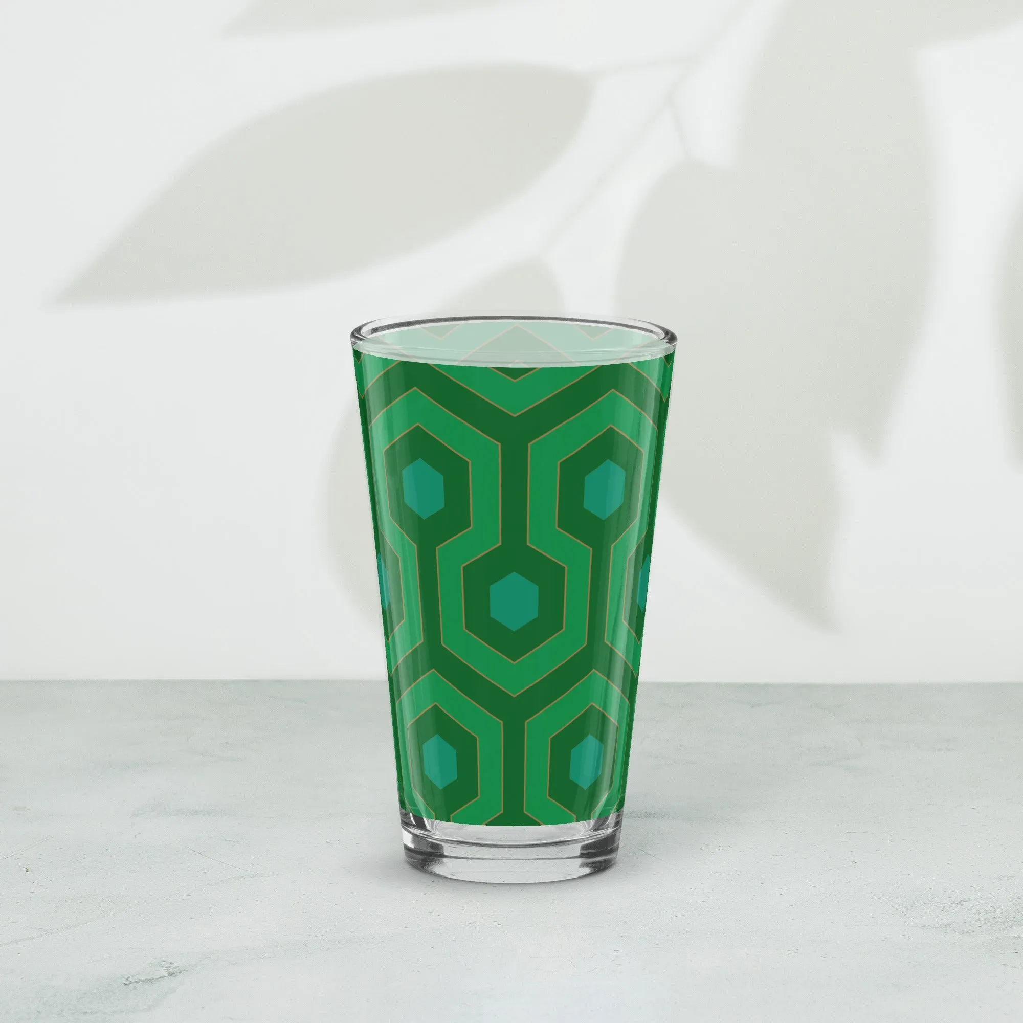 Liza Green Hotel Hexagon 16 oz Pint Glass | Pinup Couture Home