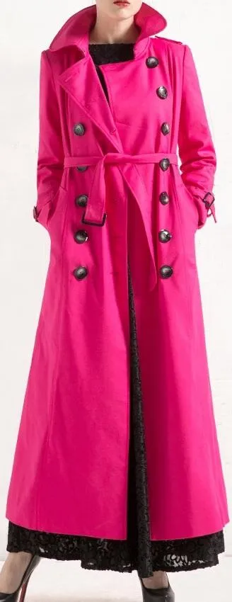 Long Pink Trench Coat