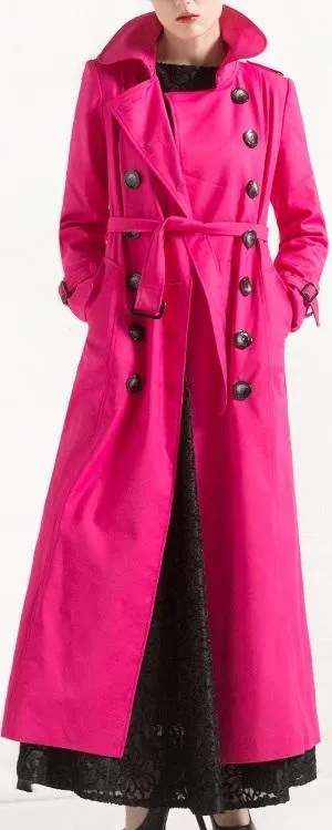 Long Pink Trench Coat