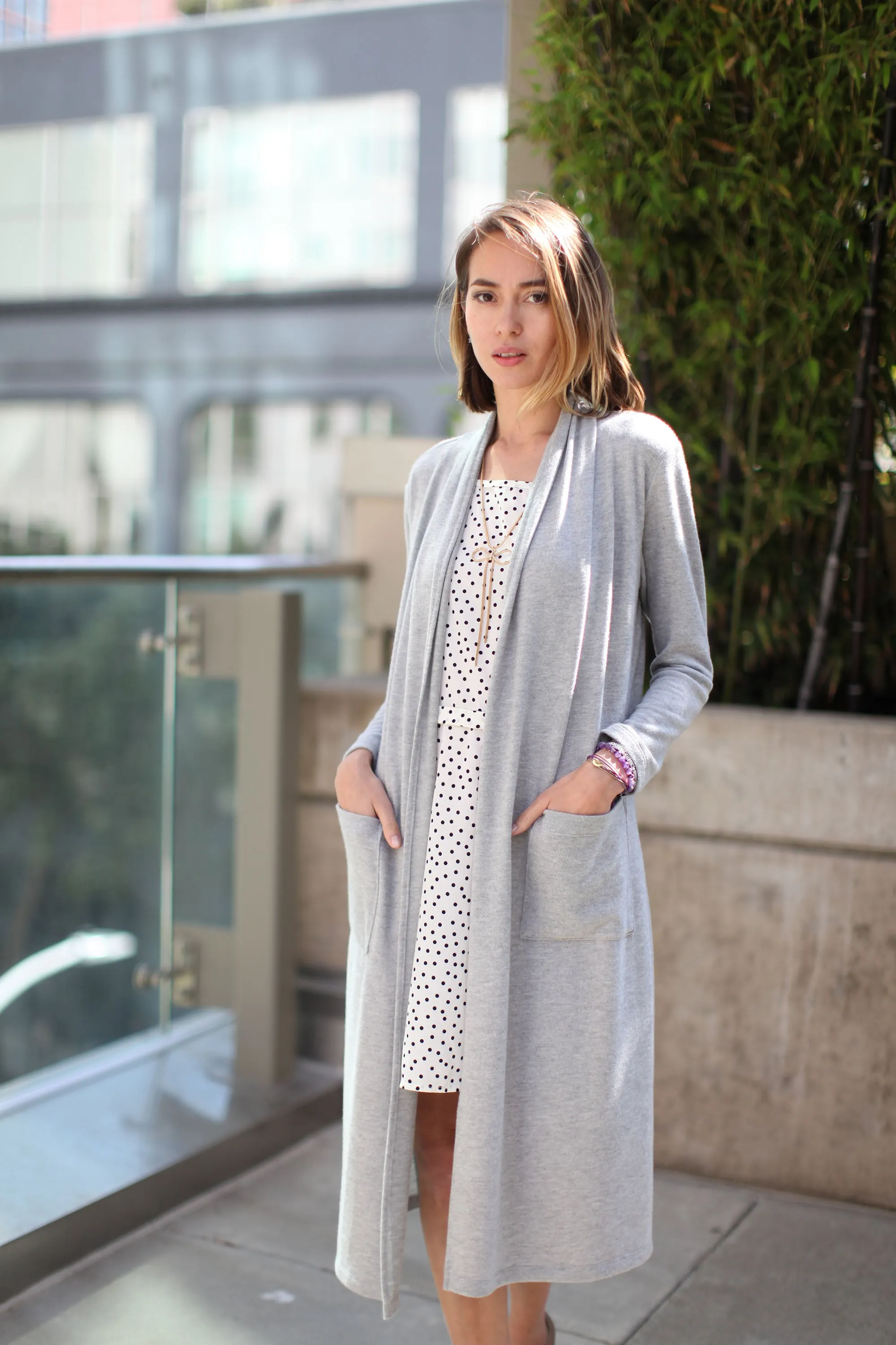 Long Sweater Cardigan with Shawl Collar