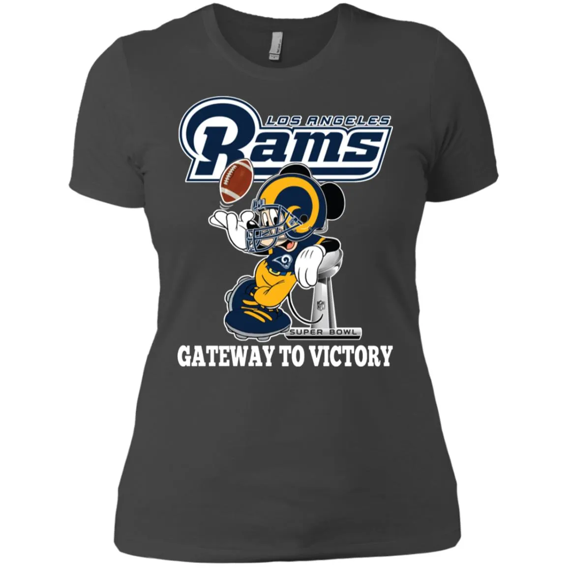 Los Angeles Rams Gateway To Victory Super Bowl 2019 Mickey Mouse Football Nfl Women Cotton T-Shirt