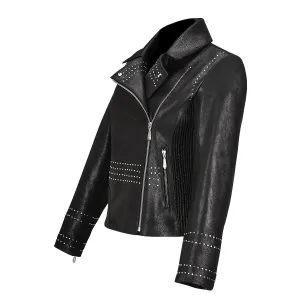 M293COC - Cuadra black western fashion lambskin leather jacket for women