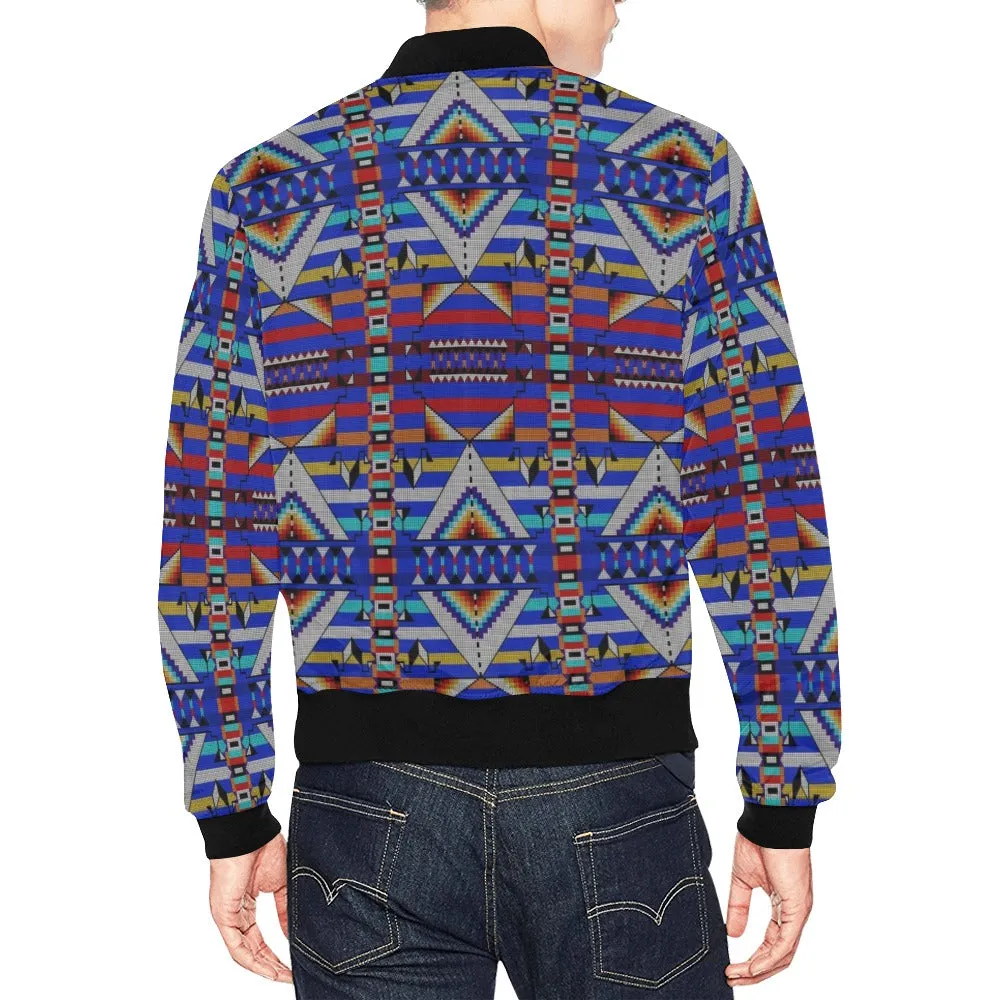 Medicine Blessing Blue All Over Print Bomber Jacket for Men