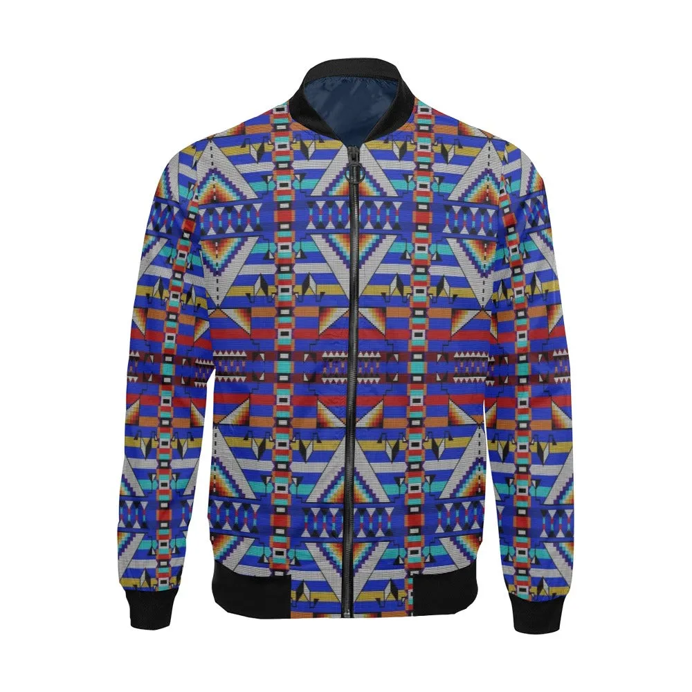 Medicine Blessing Blue All Over Print Bomber Jacket for Men