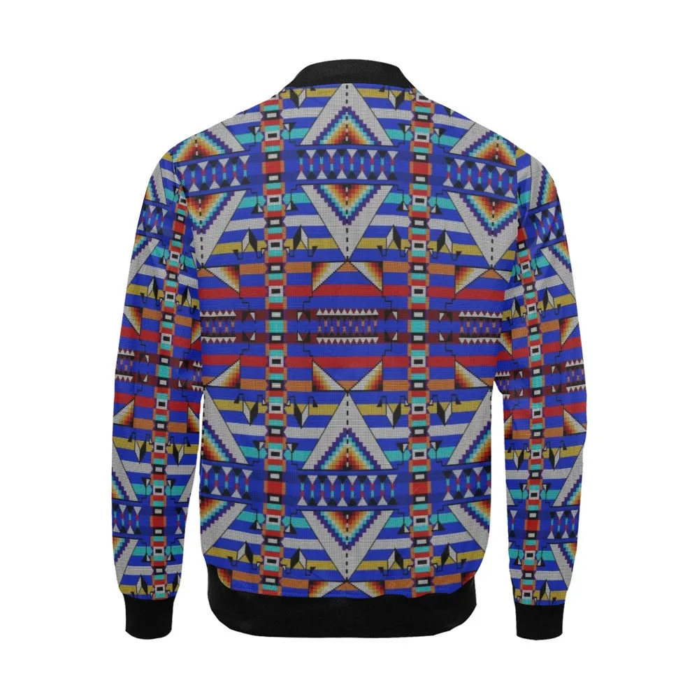 Medicine Blessing Blue All Over Print Bomber Jacket for Men