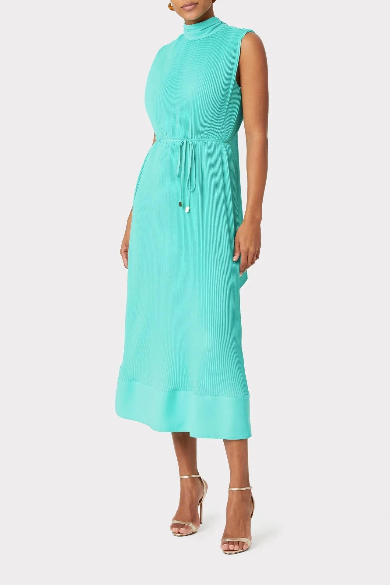 Melina Solid Pleated Dress