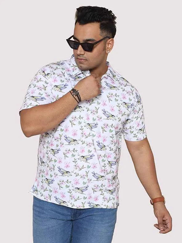 Men Plus Size Hummy Bird  Digital Printed Polo Collar T-shirt