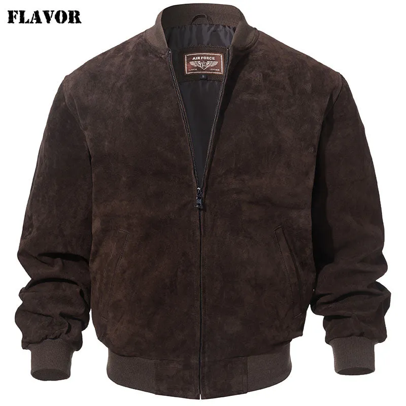 Men's Genuine Pigskin Baseball Bomber Leather Jacket