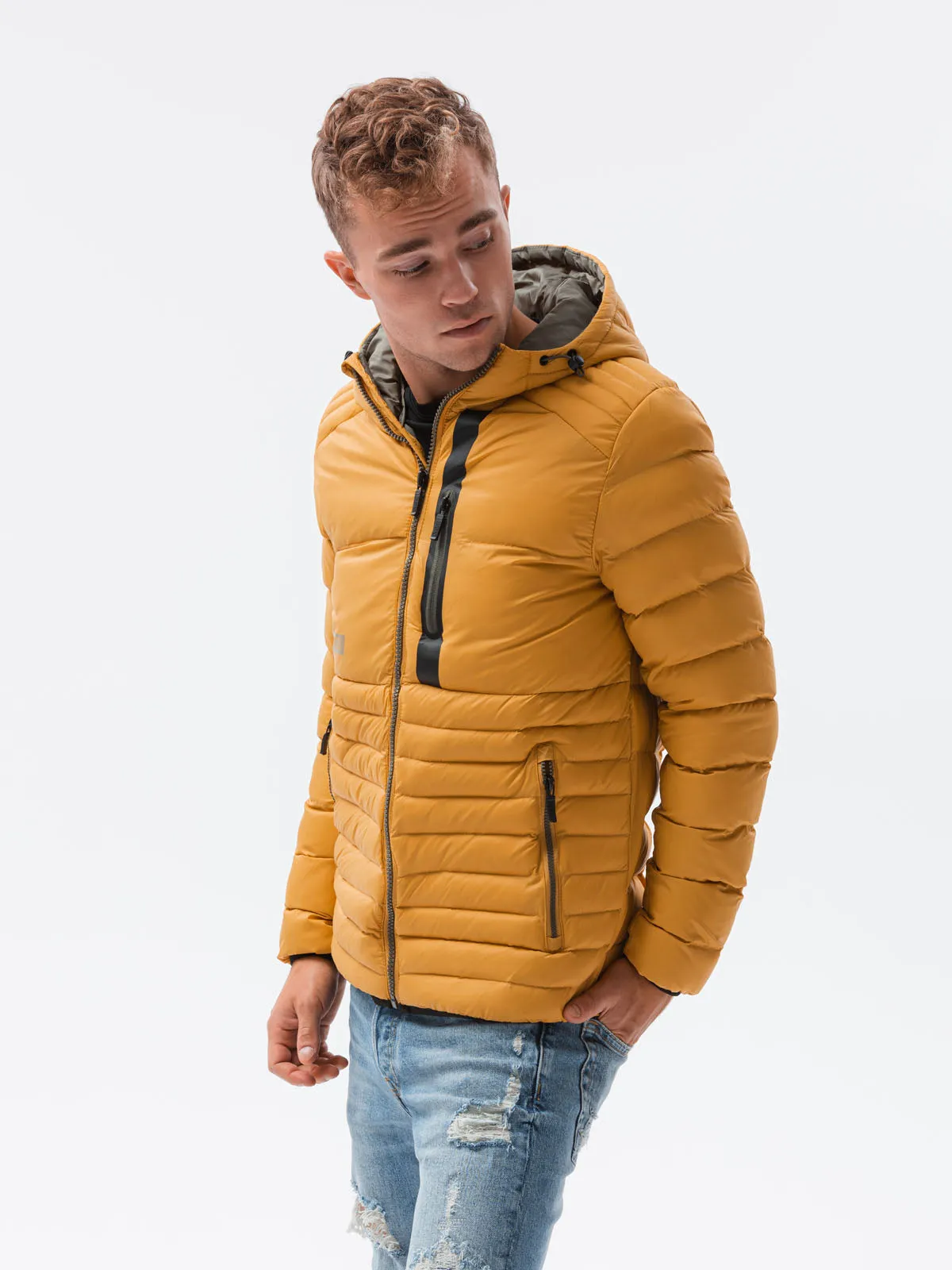 Men's quilted transition jacket Troyer mustard