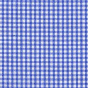 Mid Blue and White Twill Check Classic Custom Shirt 100c 70*70 Sar771a