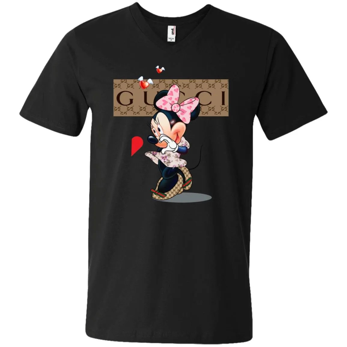 Minnie Mouse Love Couple T-shirt Valentine's Day T-shirt Men V-Neck T-Shirt